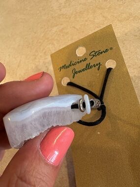 Medicine Stone Jewellery White Druzy Pendant Necklace by